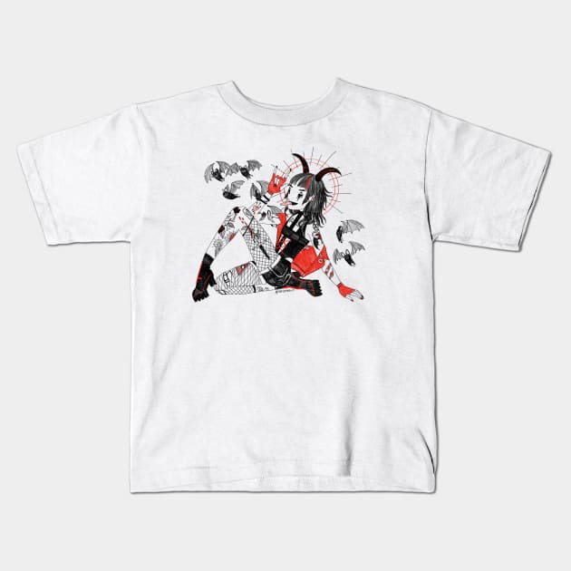 Devil's Little Girl Kids T-Shirt by alexacassaro